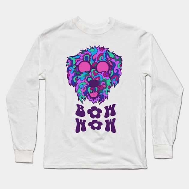 Hippy Hound Bow Wow Long Sleeve T-Shirt by TimeTravellers